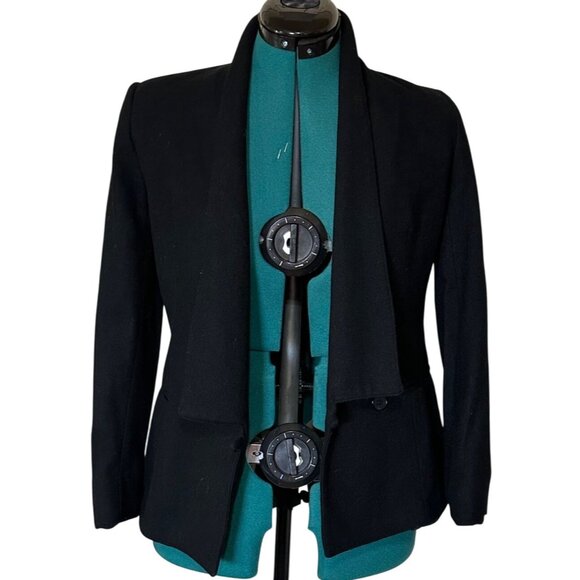 VINTAGE Women's Raspini Brand Black Blazer Jacket 100% Pure Wool Size XS/S - Picture 3 of 16